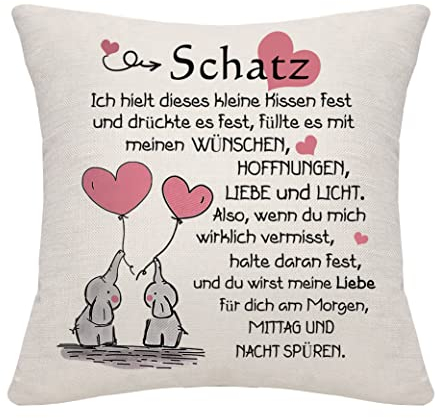 Bommex Geschenk für Sie Kissenbezug für Süßes Herz Freundin Frau Schatz Valentinstagsgeschenk Jubiläumsgeschenk Geburtstagsgeschenk