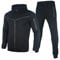 QWUVEDS Men's Winter Plain Tracksuit 2-Piece Outfits Long Sleeve T-Shirts and Trousers Jogging Sets Athletic Sports Suit Camouflage, black, XXXL