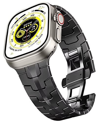 Dabeto Armband Kompatibel mit Apple Watch Band 42mm 44mm 45mm 49mm Apple Watch Ultra Armbander Titanium Metall Ersatz Band Kompatibel mit Series 1 2 3 4 5 6 7 8