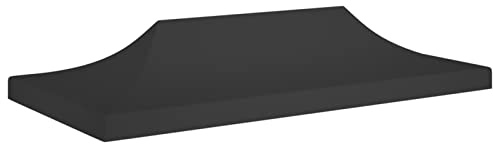Tidyard Toit, pour tonnelle de Jardin, Rideaux de fête, 5.75 x 2.85 m (L x W), en Tissu revêtu de PVC, Noir, Toile de Toit, pour tonnelle