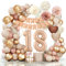 18 Jahre Geburtstagsdeko Ballon, Boho Luftballon Beige Happy Birthday Girlande Ballons Beige Vintage Rosa Weiß Konfetti Luftballons Pompon Geburtstag Dekoration für Boho Geburtstag Frauen Mädchen