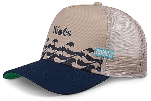 Coastal - Bauhaus-Wave (Sand/Navy) - Trucker Cap Meshcap Kappe Mütze Cappy Caps