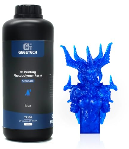 GEEETECH 3D Drucker Resin 1kg, UV 405nm Standard Rapid Photopolymer Resin für den LCD DLP 3D Druck (Blau,1000g)
