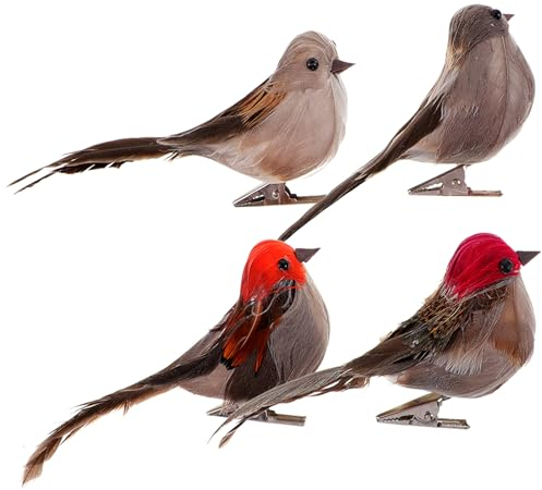 Warmhm 4 Stück Mikrolandschaft Deko Meise-Ornament Vögel Feengarten Figuren Gefälschte Dekovogel Künstliche V?Gel Dekoration Dekorative Vögel Piraten- Zubehör Der Vogel