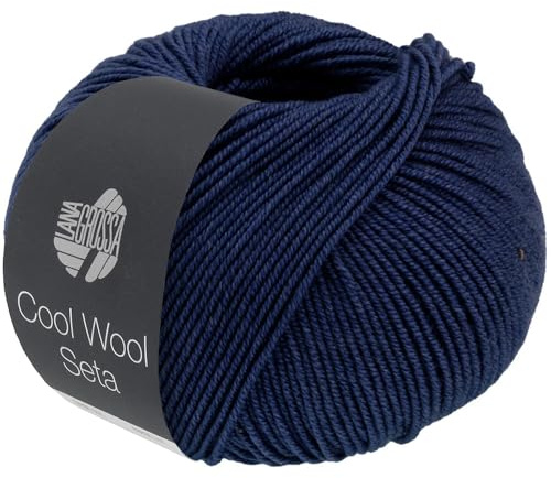 LANA GROSSA Cool Wool Seta | Cool Wool Klassiker mit Seidenanteil | Handstrickgarn aus 80% Schurwolle (Merino extrafein) & 20% Seide | 50g Wolle zum Stricken & Häkeln | 160m Garn FB 4