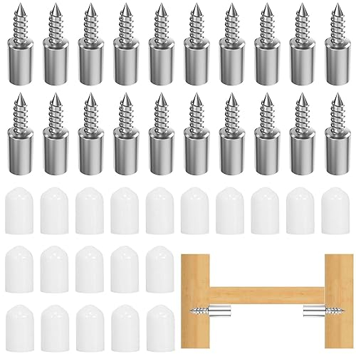 20 Stück Bodenträger,7mm Einlegeboden Halter,Einlegeböden für Schränke,Regalstifte mit Rutschfeste Gummikappekappe,Metallstifte für Regalböden,für Schränke, Möbel,Garderobenregale