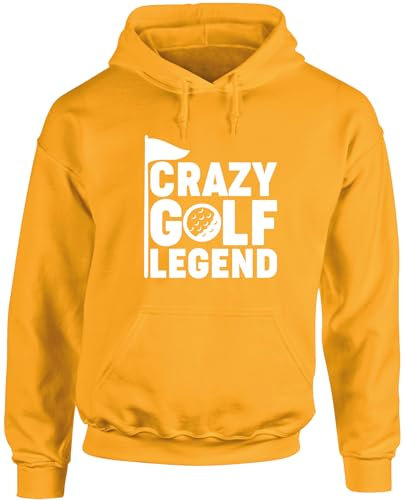 Hippowarehouse Crazy golf legend unisex Hoodie hooded top Mustard