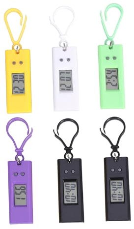 NAMOARLY Anhänger Betrachten 6st Schlüsselanhänger Für Elektronische Uhren Tragbare Schlüsselbunduhr Digitaluhr Mini Schlüsselbund Taschenuhr Rucksack Fob Uhr Anzahl Plastik Silikonhülle
