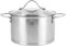 KARL HAUSMANN Faitout Inox - 1.9L - 16 cm - Marmite Induction en Acier Inoxydable 18/0 - Casserole avec Couvercle en Verre - fait tout tous feux - Faitouts Avec Échelle de Mesure - Cocotte Inox