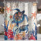 Lerores Tenda da doccia 240 x 200 cm, tartaruga stelle marine, in tessuto antimuffa, orlo appesantito, impermeabile, lavabile, in poliestere, con 16 occhielli e anelli per tenda da doccia, per bagno,