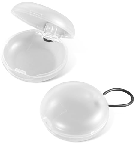 XIHIRCD 2pcs Ear Plug Carrying Cases, Mini Portable Earplug Case Earbud Case Holder with Lanyard Small Storage Case for Travel Business Outdoor Activities Trinkets and Pills (Transparent)
