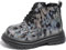 Happy Cherry Ragazze Stivaletti Pelle Autunnali Invernali Ragazzi Stivali Antiscivolo Impermeabili Bambini Bambine Scarpette Piatte Scuola Morbide con Cerniera e Lacci Nero 23 EU
