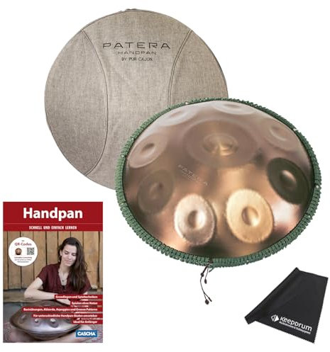 Patera Handpan HPDM-5 D-Amara Edelstahl mit Lehrbuch und keepdrum Mikrofasertuch