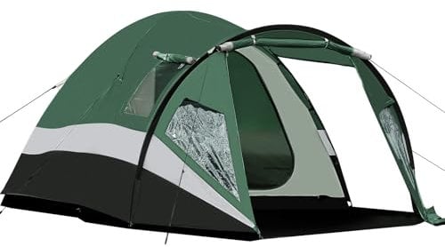 Portal 3-4 Man Tent with Porch 3000mm Waterproof 180cm Tall Standing Height Three-Four Persons Family Camping Tent with Living Area Sewn-in Groundsheet Tub Floor for Festival Bicycle Motorbike