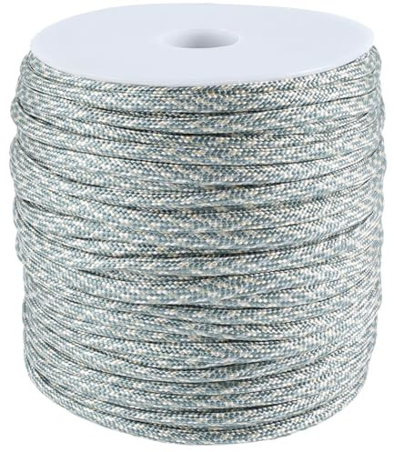 SOFPLATE 50M/55 Yards Parachute Cord Crafts Parachute Bracelet Cord with Spool 4mm Polyester Cadet Blue 7 Inner Cores Spandex Hanks Climbing Thread Rope for Jewellery Making Bracelet Necklace DIY