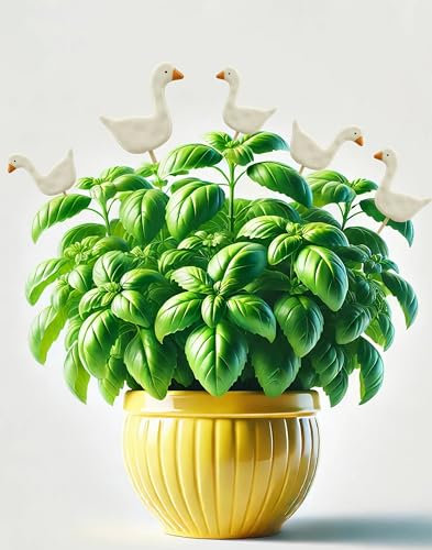 Pommerntraum ® | 5-er Set Dekorationsfiguren Weihnachts-Deko Keramik-Enten Weihnachtsenten Garten-Blumen-Deko (5-er Set Mama Ente + Kids)