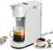 Eznaobo K-Mini Kapsel-Kaffeemaschine K-Cup Einweg-Kaffeemaschine für Kaffeepads, 3 Brühgrößen, starker Knopf, abnehmbarer Tank von 350 ml, Espressokocher, sehr für Kaffeepulver (weiß)