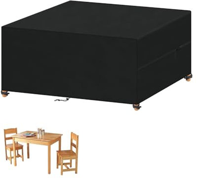 VANSHEIM Bâche Salon de Jardin Extérieur Imperméable Housse Table de Jardin,420D Tissu Oxford Bache Meuble Jardin Exterieur,Anti-UV Bâche de Protection Table de Jardin 140x100x75cm