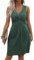 GRMLRPT Robe Femme Col en V Chic et Elegant Robes sans Manche Décontractée Robe de Plage Été Courte Couleur Uni(Vert,XXL)