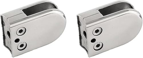 XXHNBF Pince à Verre, Lot de 2 Pinces à Verre Rondes en Acier Inoxydable for rampes d'escalier, Pinces for étagères en Verre, Pinces for Plancher en Verre