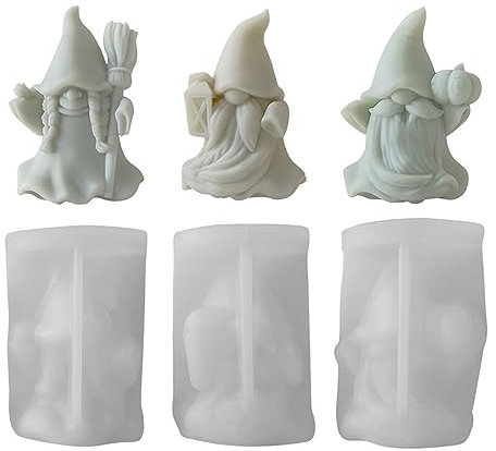 Stampo in silicone 3D per gesso, nano senza volto, profumato, ornamento natalizio