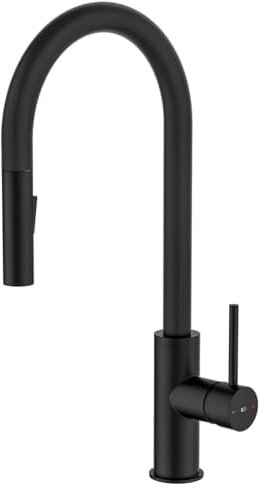Essebagno Foga Mitigeur évier à douchette extractible noir mat