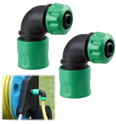 2pcs Gartenschlauch Schnellkupplung Winkeladapter,90-Grad-Gartenschlauch-Adapter,90 Grad Schlauchkupplung Anschlüsse,Gartenschlauch verbinder 1/2 Zoll (B)