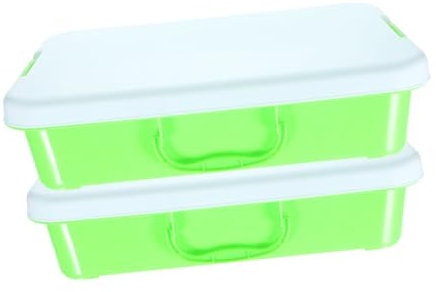 KONTONTY 2 Stück Tragbare Sandkasten Aufbewahrungsboxen aus Abs mit Deckel Leicht zu Reinigen und Transportieren für Kinder zum Spielen Unterwegs und Drinnen