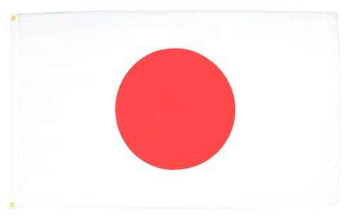 AZ FLAG Lote de 5 banderas de Japón – 90 x 60 cm – Bandera japonesa 100% poliéster con ojales metálicos integrados