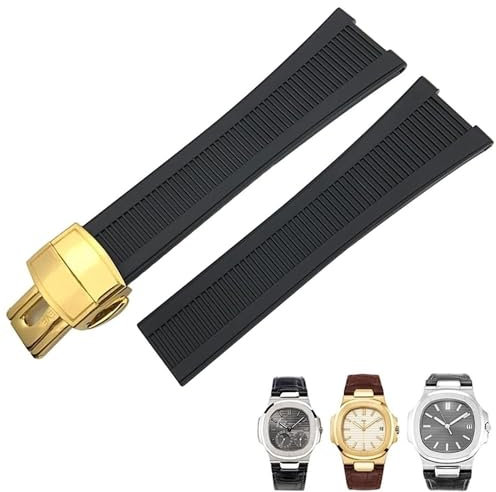 HXFFXHF Für Patek Philippe Notch Form Gummi Silicon Uhrengurt wasserdichte Uhrenbänder Nautilus Männer