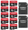 Micro SD da 8 GB - Schede di memoria SD EASTBULL da 8 GB, video Full HD 90 MB/s UHS-I U1 Micro SDHC Classe 10 per telecamere di sorveglianza (10 unità e 2 adattatori)
