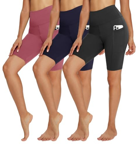 TNNZEET 3er Pack Radlerhose Damen High Waist Sommer Shorts Kurze Sporthose | Elastisch Leggings, Hotpants Unter Kleider für Sport Yoga, Kurze Hosen Damen, Unterziehhose Kleid, Gym Leggins, Sportshorts