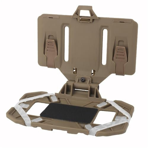 scosao Tactical Molle Vest Phone Holder Plate Carrier Phone Chest Mount for 4.7-6.7 Phones, for Outdoor Sports Military Hunting Game-Brown