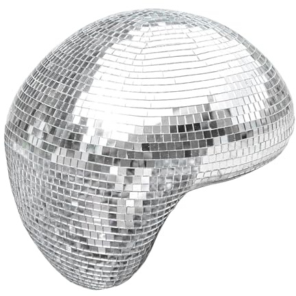 Geschmolzene Discokugel Spiegelglas Silber | Schaumkern, Schmelzoptik, Dekorative Lichtreflexion, für Tisch Regal Bar und Partydeko