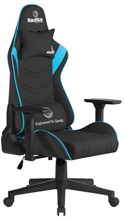 Nautilus Designs Ltd Desk Chair, Adjustable Office Gaming Racing Chair with Lumbar and Head Pillow, 4D Adjustable Arms (Black/Green)