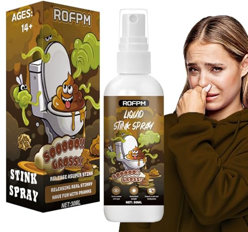 ROFPM Extra Starkes Stinkspray, Flüssiges Scherzartikel, Odor Spray Extrem Stinkend, Pupsspray, Schrecklicher Geruch Spray Langanhaltender Geruch Prank Artikel, Halloween/Aprilscherz Streichspielzeug
