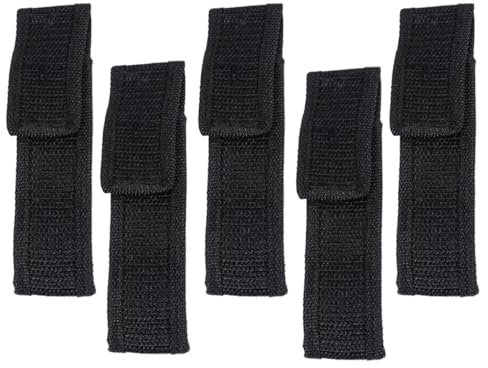 Abaodam 5Pcs Mini Flashlight Pouch Wear Resistant Torch Storage Bag for Use Electronic Torch Holder Black Color Durable Design for Neat Tidy Organization