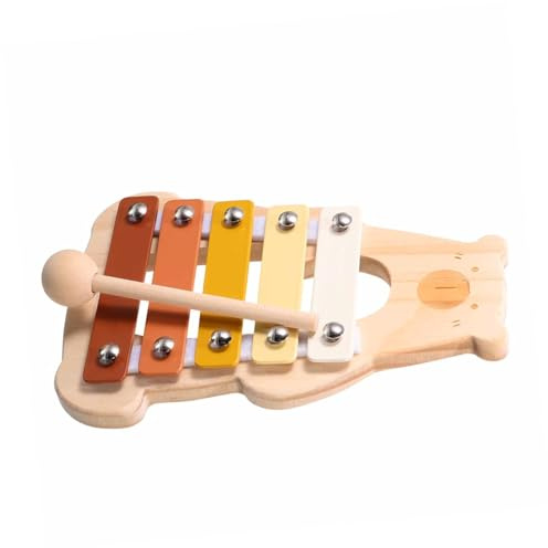JOINPAYA Holz Xylophon Spielzeug in Bärenform für Kleinkinder Tragbares und Leicht zu Reinigendes Musikinstrument zur Frühen Musikalischen Bildung und Eltern Kind