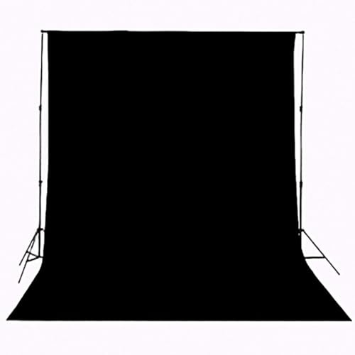 LUMIRO Black Screen Photography Backdrop, 3x3m, Smooth Muslin 100% Cotton, 140g/m² Big Photo Backdrop Washable Background for Streaming, Photo Studio, Gaming, Zoom