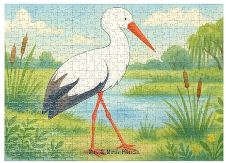 Mr. & Mrs. Panda Puzzle Storch Design 551 Teile - Geschenk, 500, 2000, Mütter, Baby, 1500, Mutter, Geburt, Schwangerschaft, Lustige Sprüche, Puzzlespiel, 1000