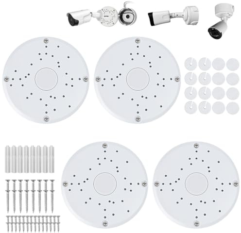 BXUUXA Caja de Conexiones para Cámaras,4 Piezas Blanco Caja de Empalmes para Cámaras de Seguridad Soporte para Ocultar Cables Caja Estanca Exterior Electrica Kit para Almacenar Alambres y Cables