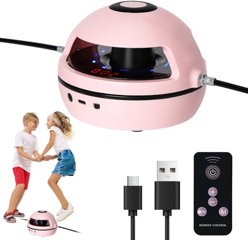Elektronische Springseil, Springseilmaschine mit Fernbedienung, Automatisches Elektronisches Springseil mit 10 Stufen Geschwindigkeit, LED-Anzeigezähler, Bluetooth Springseilmaschine