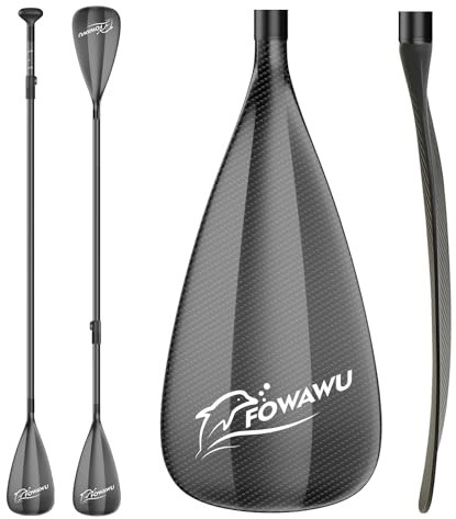 FOWAWU Remo Sup 3/4 Piezas - Desmontable Flotante, Ajustable para Sup y Kayak, Aluminio Premium Resistente, Negro