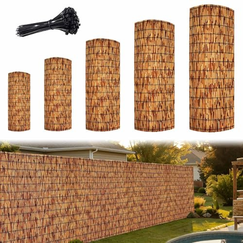Brise Vue En En Roseau Naturel Pour Terrasse Canisse En Roseau Cloture Balcon Exterieur Panneau Occultant Jardin Grillage Canisse Bambou 50 60 80 90 100 120 130 150 160 180cm(Carbonized,60x900cm)