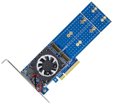 Ahmany PLX88024 PCIe Expansion Card for 4NVMe Drive Includes Full/Half Height Brackets and Auto Recognition Across Window Quads Channel