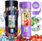 Portable Mixeur des Fruits Rechargeable USB,Mini Blender Pour Smoothie, Milk-Shake,Jus de Fruits,Blender Portable 350-420ml 6 Lames pour Sport et Voyage,Sans BPA,Noël Cadeau Femme Homme (Violet)