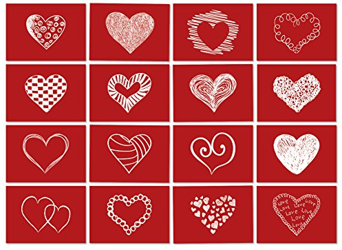 Einladungskarten Manufaktur Hamburg 16 Postkarten LIEBE mit roten Herzen mit Umschlag/als Geschenk/Deko/Postkarte/Valentinstag/Hochzeit/Liebesbrief/Heiratsantrag/Geburtstag/Dankeskarte /