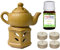 Royal Handicrafts Handcrafted Ceramic Premium Tea Light Aroma Oil Burner / Oil Diffuser - Ethnic Kettle / Teapot Design Matte Brown Finish - Free Aroma Oil 20 ml & 4 Tealights