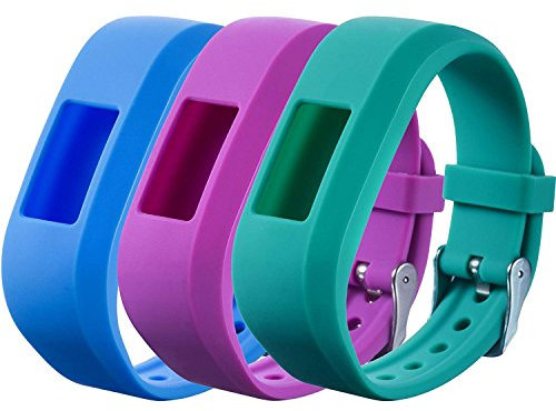 Chofit Ersatz für Vivofit JR 2/Vivofit JR/Vivofit 3 Armbänder, große Silikonbänder Armband kompatibel mit Garmin Vivofit JR 2/Vivofit JR/Vivofit 3 Activity Tracker (Blau+Gelb+Violett)