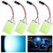 YM E-Bright Ampoule LED pour panneau dôme, éclairage intérieur LED pour camions, Super Ice Blue COB 24-SMD Auto Car Dome Map Reading Toit Plafond avec adaptateur BA9S T10 Festoon DC-12V Lot de 4